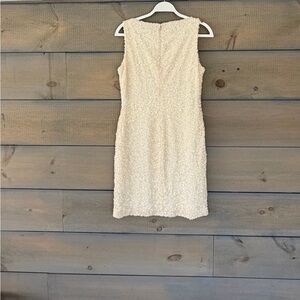 Sleeveless Sequin Shift Dress in Champagne